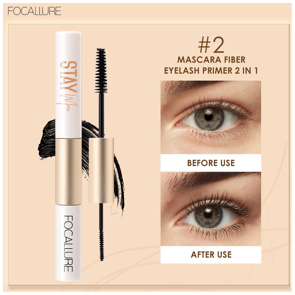 Focallure 2 в 1 3D шелковая тушь для ресниц водостойкая черная подводка для глаз удлиняющая основа для ресниц завивка ресниц макияж косметика