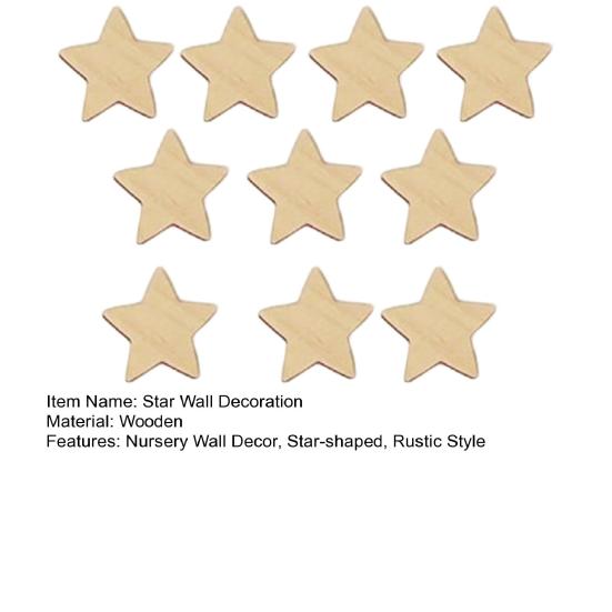 10 Pcs Star Wall Decoration Wooden Boho Star Wall Decor Nursery Wall Star Decoration for Baby Room Kids Bedroom