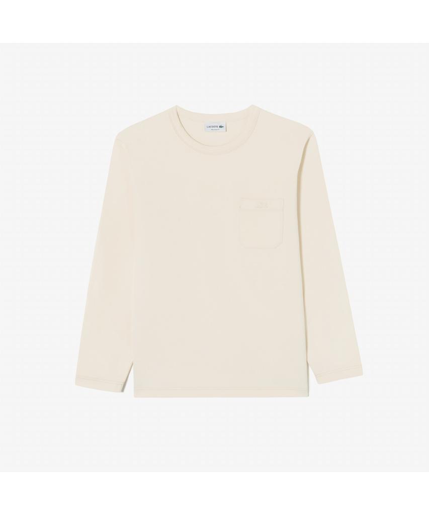 LACOSTE Мужская футболка с круглым вырезом, карманом и длинным рукавом, легкий флис Th367E-55N Xfj