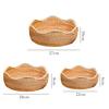 Round Rattan Woven Storage Basket Fruit Bread Food Kitchen Home Decor Organizer
