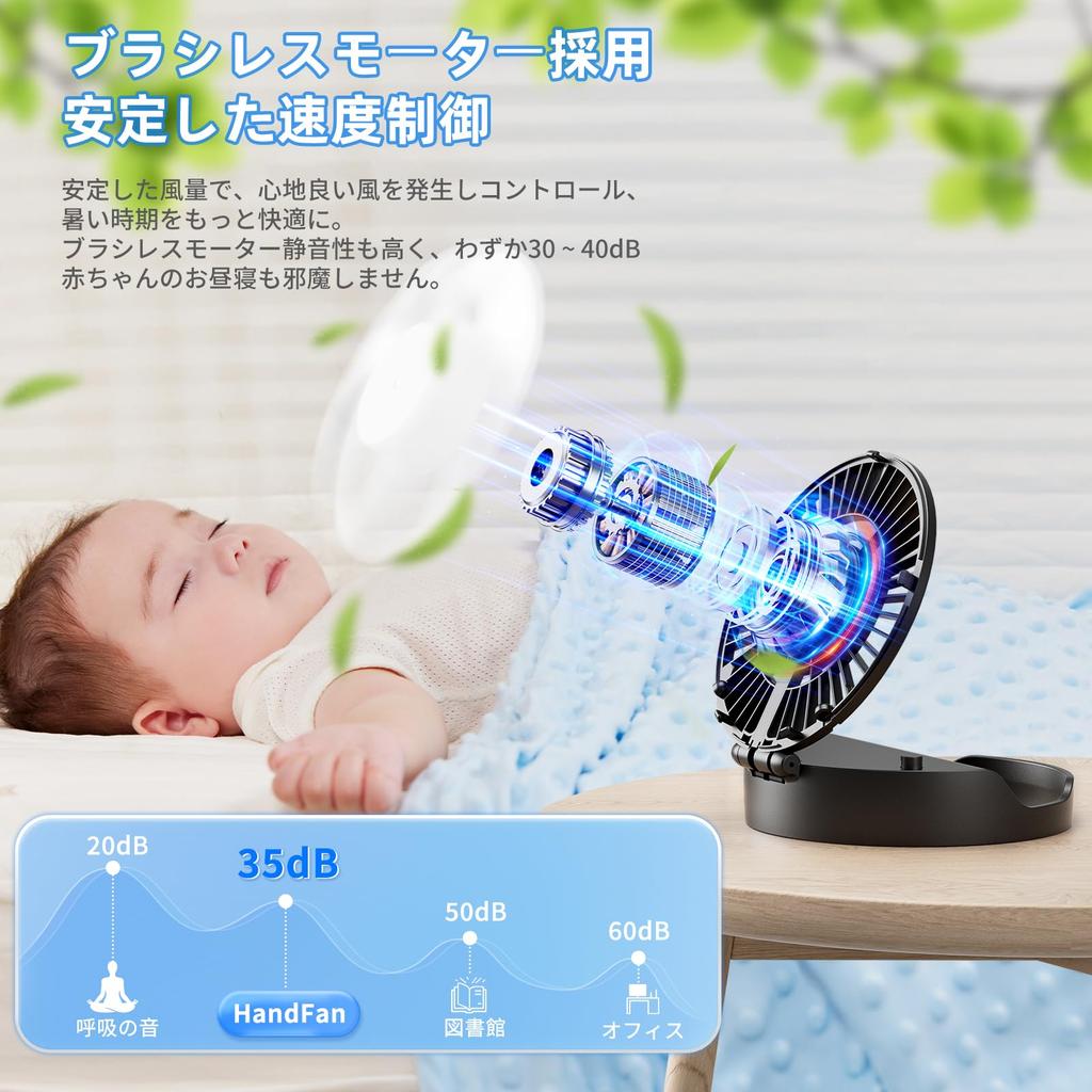 HandFan Portable Handheld and Tabletop 3 Speed Heatstroke Prevention Fan, Compact, Fan, 4-in-1 Function Handheld, Neck-Mounted, Wall-Mounted, Fan,