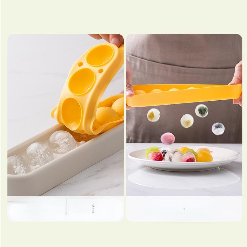 Компактные формочки для льда с крышкой, легкосъемная форма, гибкий пищевые шарики, поддон для заморозки коктейлей