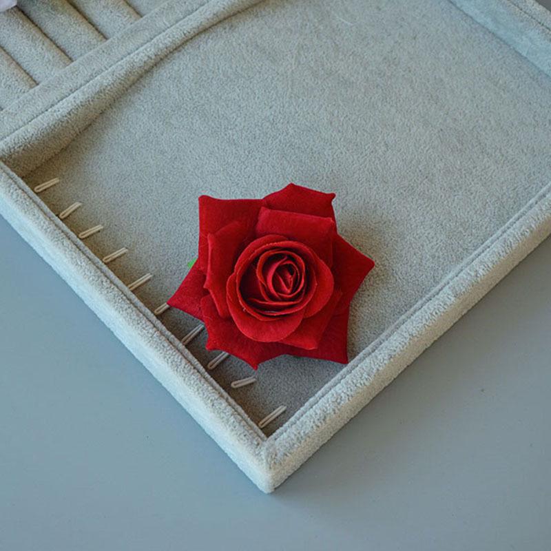 Винтажная красная роза заколка для волос сбоку для танцевальных выступлений