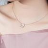 Sakura Necklace for Pink Gold 925 Hypoallergenic To Present for Her Single Zirconia [gulamu Jewelry] Women, Seashell, Finish, Silver, Metals, Women,