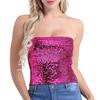 Women's Stage Performance Costume High Elastic Sequin Tube Top