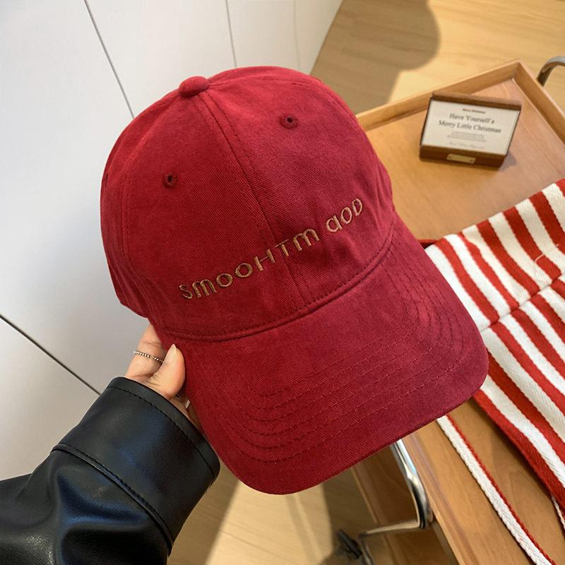 Korean-style large head circumference baseball cap for women, new versatile design that makes the face appear smaller, blue hat with wide brim and