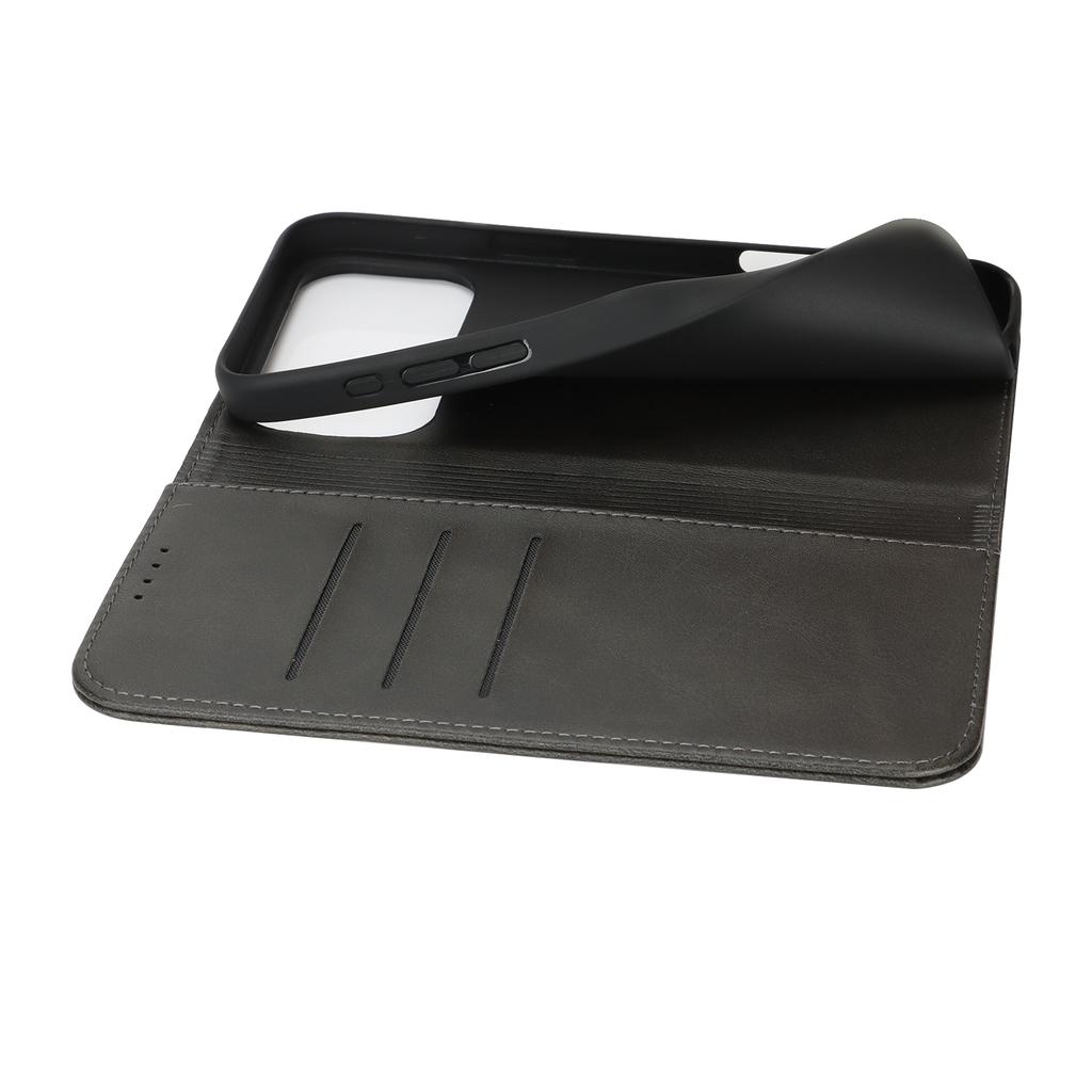 For iPhone 17 Pro Max Case PU Leather Calf Textured Magnetic Closing Smart Phone Cover