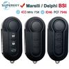 SUPERKEY Для Fiat 500 Doblo Bravo Ducato Qubo Grande Punto Marelli DelphiBSI Выкидной ключ с пультом управления 433 МГц ID46 LTQFI2AM433TX