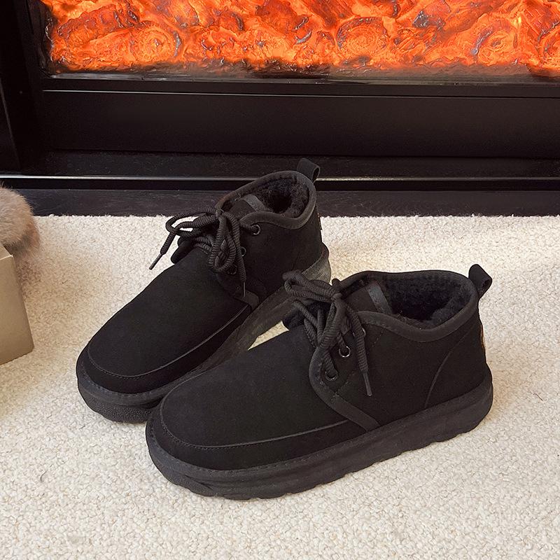 2025 men's winter long fluff piled thickened soles non-slip high-top men's warm fashion cotton shoes cotton boots