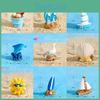 Charming Resin Surfboard Sailboat Seagull Seashell Beach Decor Miniatures Modern