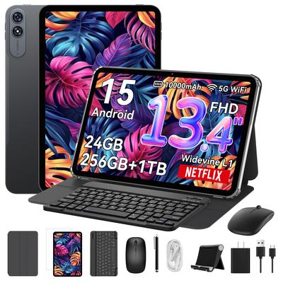 Планшет T60Pro FHD с Android T7280 1920x1200 120 Гц 10000 мАч 18 Вт PD Быстрый Bluetooth Face Split Беспроводной и чехол в комплекте 13-дюймовый Wi-Fi, 15,