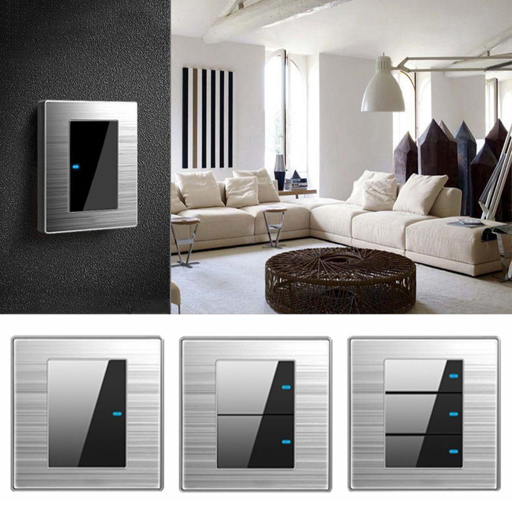 86*86 мм британский стандарт 1/2/3 Gang 1 Way настенный светильник сенсорный выключатель выключатель света светодиодный