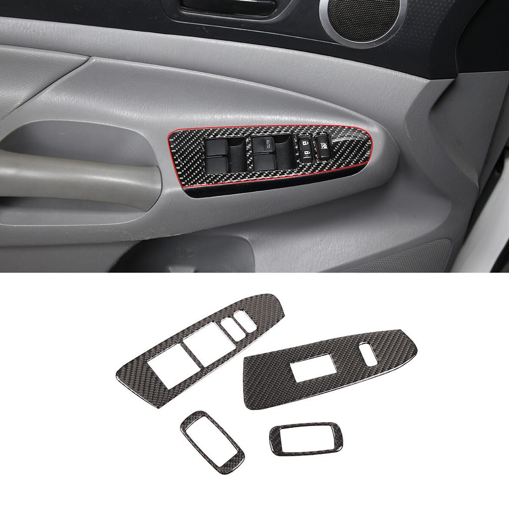 Carbon Fiber Window Lift Switch Button Panel Trim For Toyota Tacoma 11-15 US