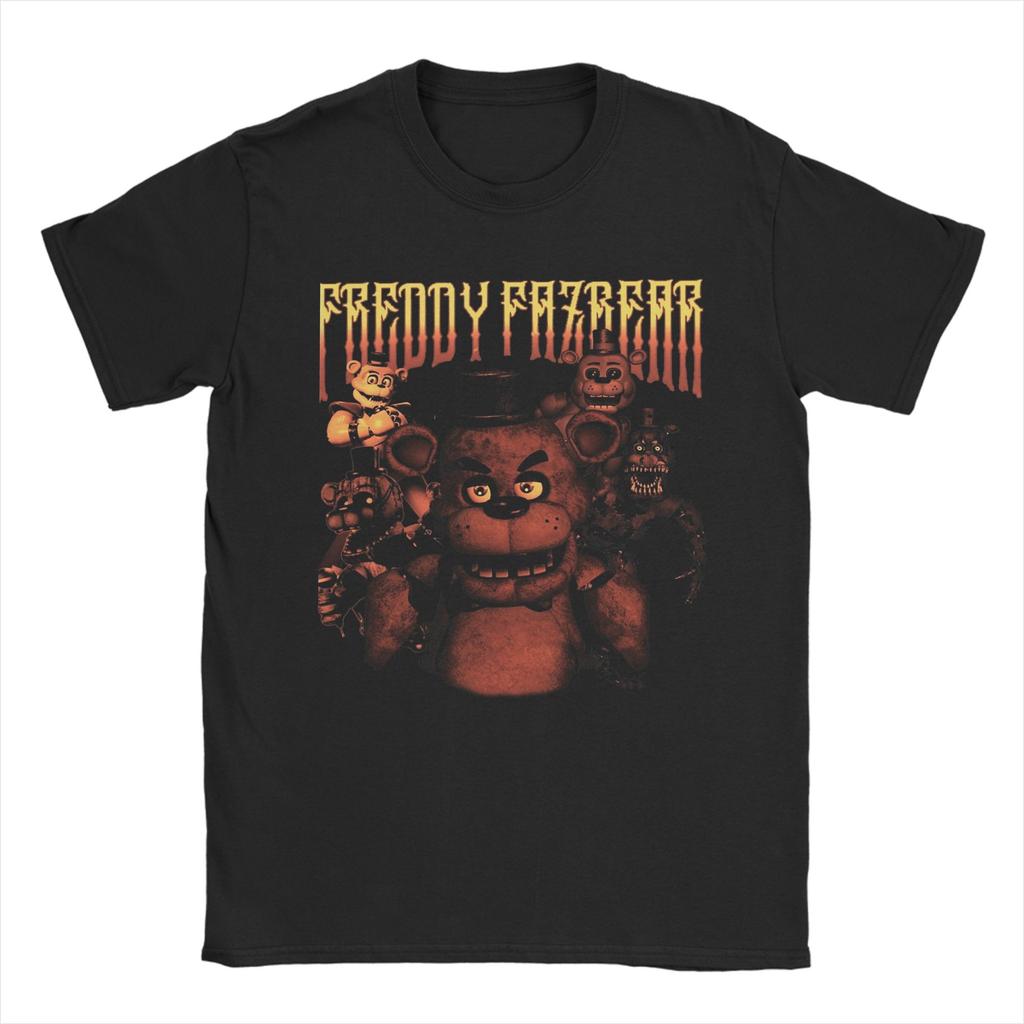 All Seasons FNAF At Freddys T Shirt for Unisex Cotton Tee Shirt Short Sleeve Pure Cotton Tops Streetwear Fashion Casual Tshirt