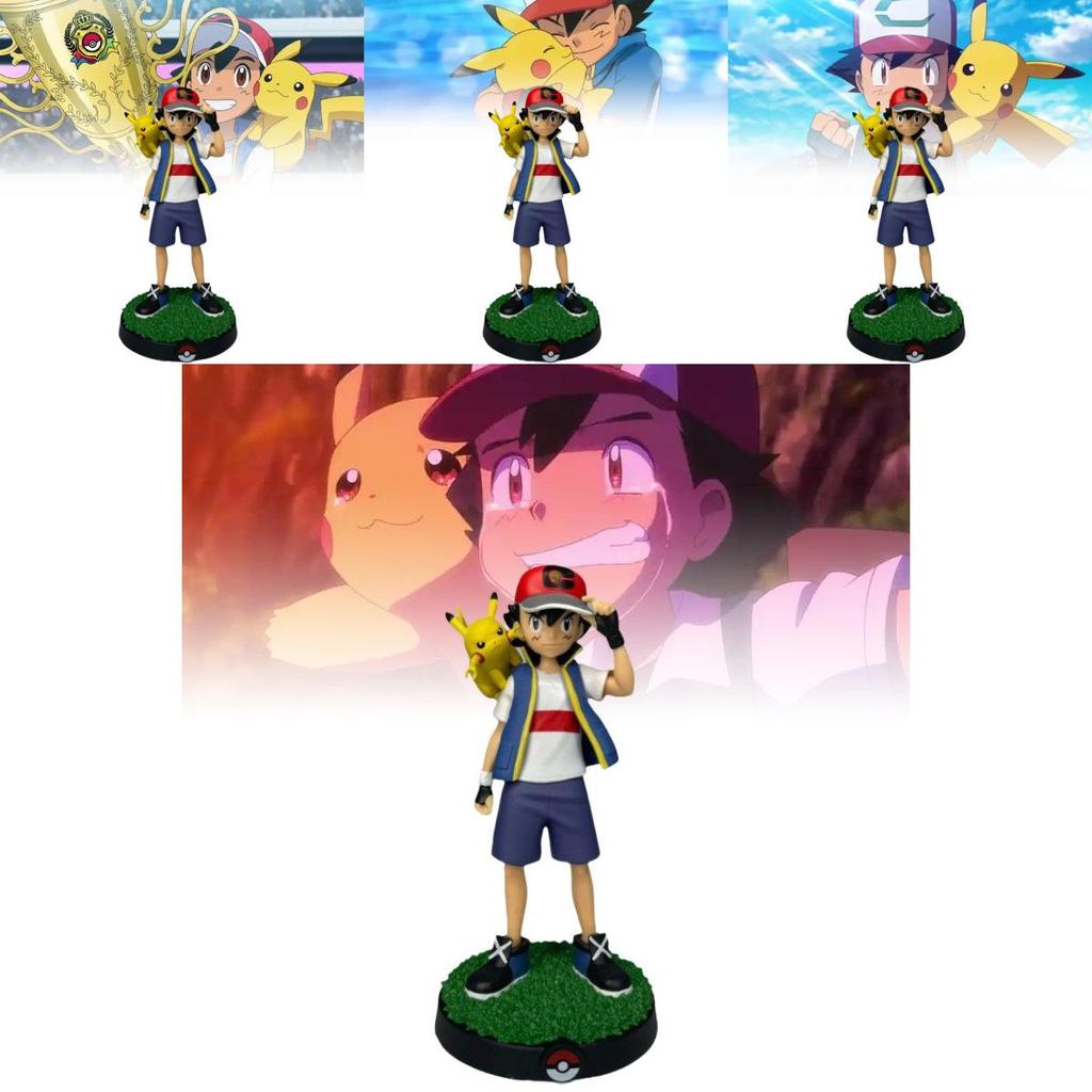 Очаровательная фигурка Пикачу и Эша Коллекционная игрушка Модель из ПВХ Идеально подходит для подарков и декора
