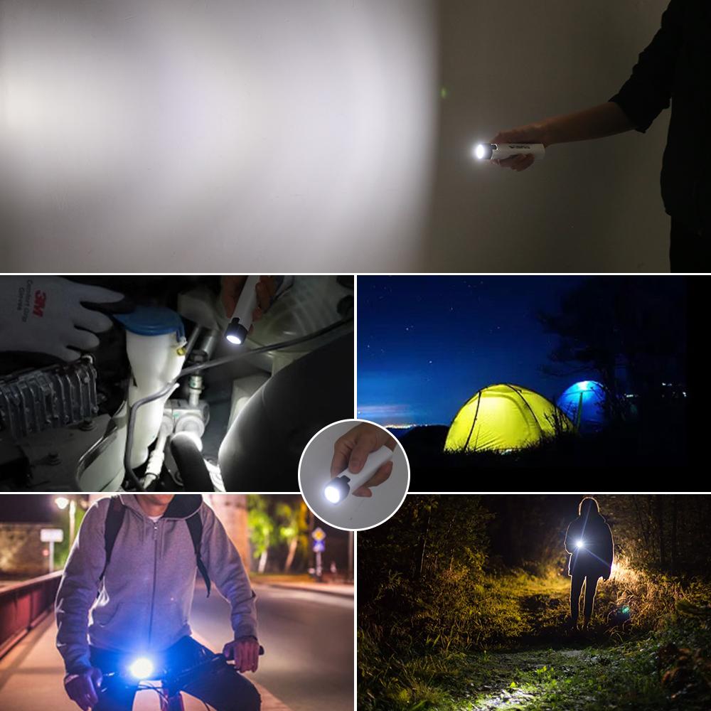 Мини-фонарик LED, перезаряжаемый через USB, супер яркий, водонепроницаемый, для улицы, маленький белый, для езды на велосипеде, кемпинга, охоты