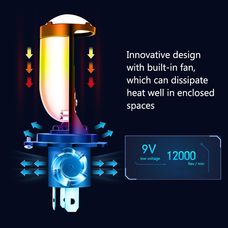 80W 16000LM Plug-in H4 Автомобильные фары Светодиодные мини-объективы для прожектора Автомобили Фара дальнего/ближнего света