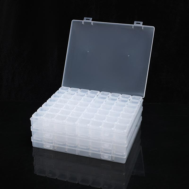 Коробка для хранения украшений для нейл-арта, сортировочная коробка для мелких аксессуаров, классификационная коробка, 56 независимых коробочек для бриллиантов для нейл-арта без нанизывания, ювелирные изделия