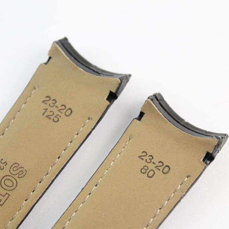 Серия COUTURIER 23 мм T035617A T035439A Серебряная пряжка-бабочка + натуральная кожа с изогнутым концом ремешок для часов браслет для T035