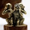 Три Обезьяны Креативные Изделия из Цельной Меди Фэн-шуй Автомобильные Украшения Декор для Дома Статуэтка Мудрой Обезьяны Фигурки Обезьян