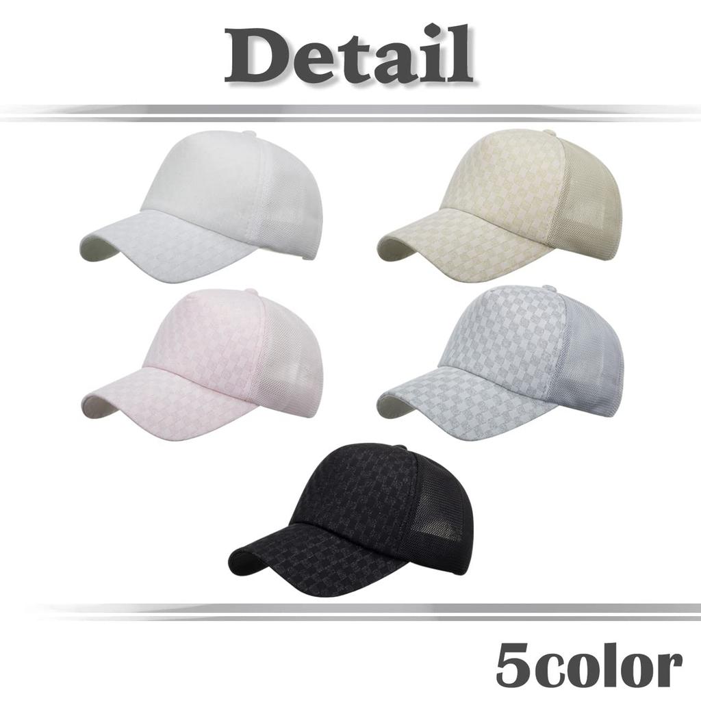 Сетчатая кепка в клетку Шляпа для бега на открытом воздухе Женская Мужская CA696 [Белый Клык] (белый)