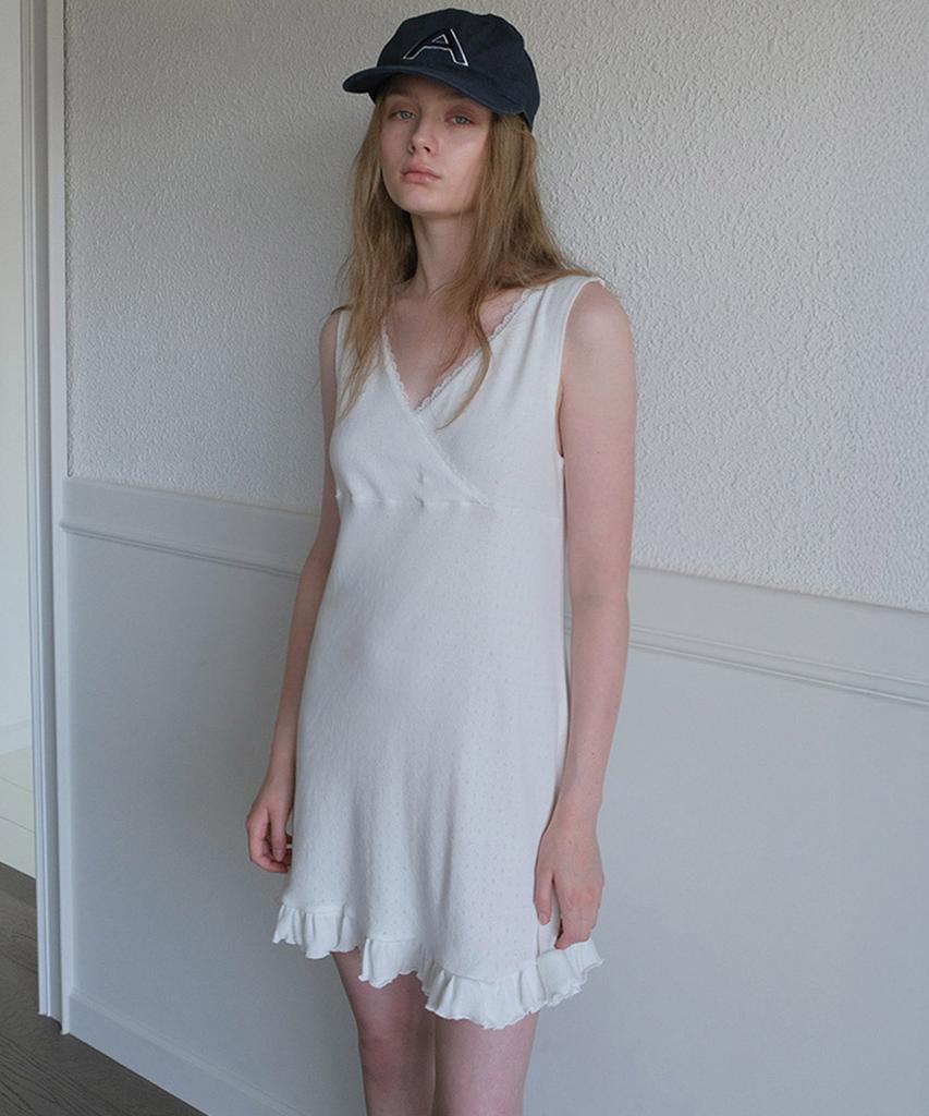 Tabert Lily Eyelet V-Neck Mini Dress - Ivory