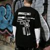 Мужская уличная футболка с принтом с обеих сторон, имитирующая двойную вещь