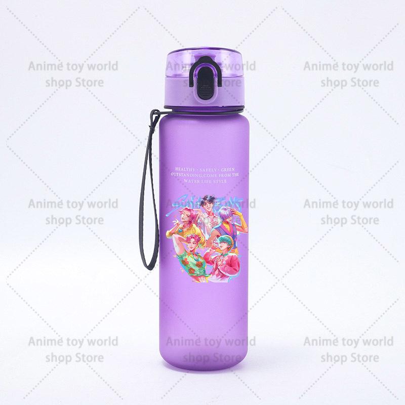 KPop Demons Hunters Large Capacity Sports Water Bottle Motivational Leak Proof Portable Reusable Cups Outdoor Travel Gym Jugs