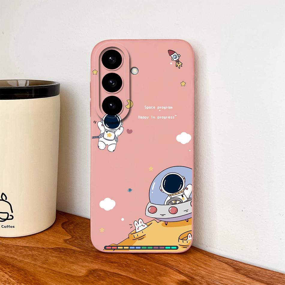 For Samsung S26 Ultra Phone Case For Galaxy S26 Plus Cute Astronaut Liquid Silicone Full Coverage Anti Drop Soft Durable Bumper