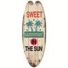 Retro Wooden Surfboard Beach House Decorative Plaque Wooden Sign with Ocean Theme for Home and Office Decoration