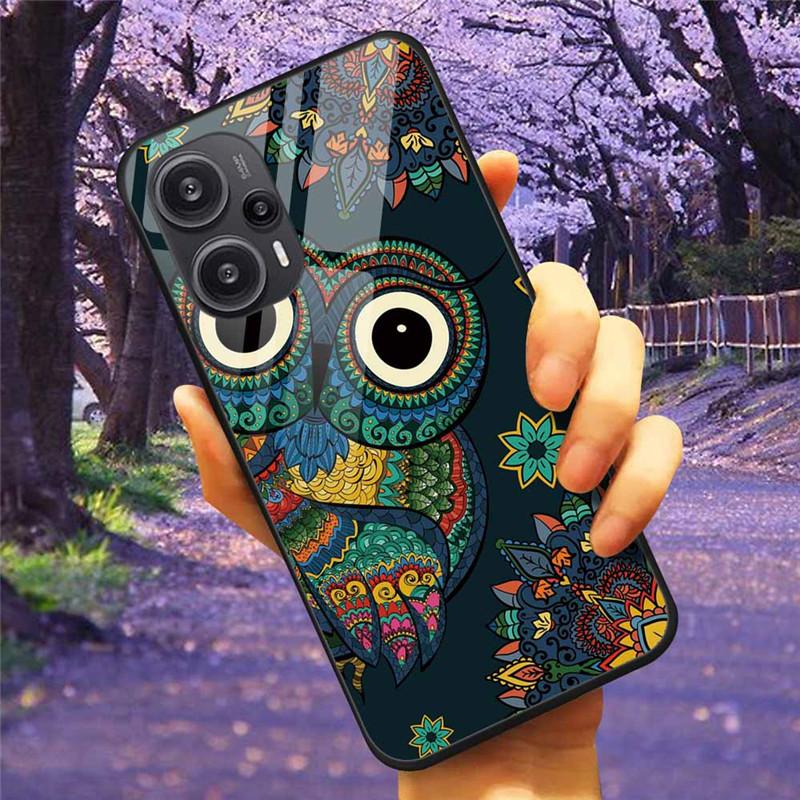 Для Xiaomi Poco F5 5G / F5Pro Чехол Закаленное Стекло Озеро Луна Жесткая Защитная Крышка для POCO F5 Pro Capas Funda на PocoF5 Роскошный Coque
