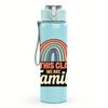 1PC Family Rainbow Class Graphic,750ml Color Plastic Sports Water Bottle,Leakproof Flip Straw Lid,Suitable for Sports Office Home Use