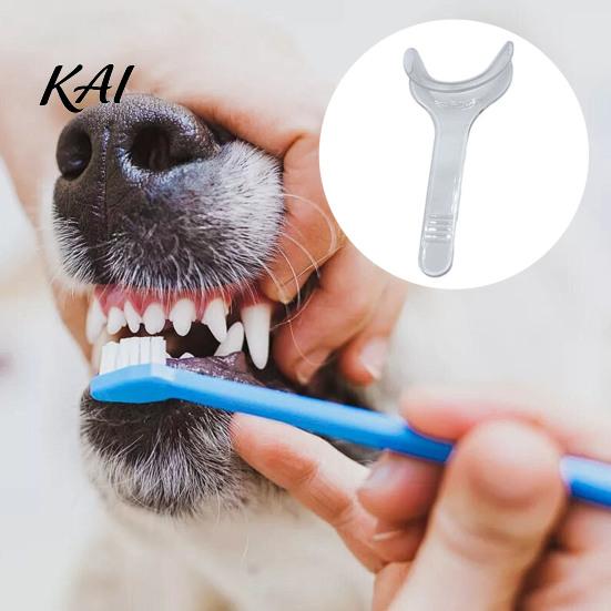 Pet Dental Hygiene Accessory Tooth Brushing Helper, Clear Teeth Cleaning Aid, Reusable Oral Care Transparent Mouth Opener Holds The Lip Aside for