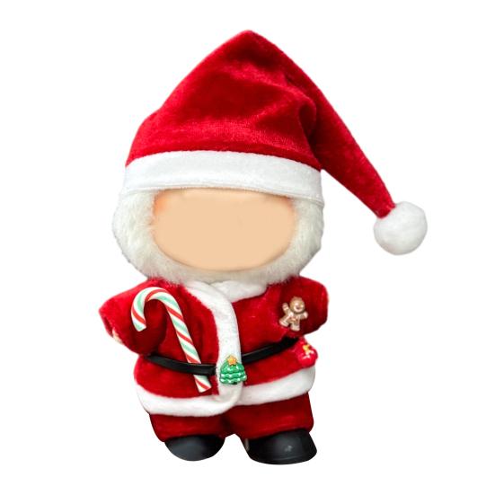 Christmas Costume Set 17cm Doll Outfit Santa Claus Clothes Santa Hat Dress Accessories Cute Dress Up Costume Set for Xmas Holiday Winter Gifts