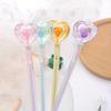 10pcs 0.5mm Creative Crystal Love Gel Pen Cute Stationery Water Pen Fairy Stick High-Looking Office Signature Pen
