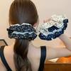 1 шт. резинка для волос в корейском стиле, пасторальный темперамент, кружевной край с плиссировкой, цветочная, высокая эластичность, аксессуары для волос для хвостика и пучка