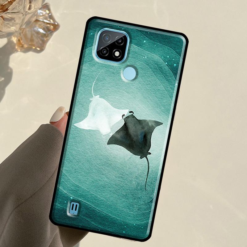Чехол Animal Manta Ray для Realme 14 Pro Plus 10 11 12 13 GT 6 6T 5 GT7 Pro C61 C55 C53 C51 C21Y C25S C67 C75