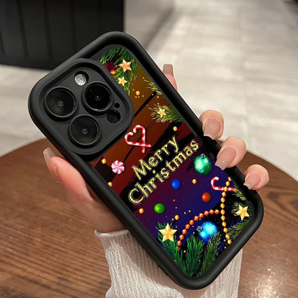 Чехлы для телефонов Ae119 Merry Christmas Santa art design для iPhone 16 14 13 11 Pro Max 15 7 8 6 Plus 12 mini XR XS Max SE Angel Eye Ladder Protective Cover