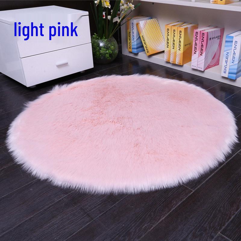 White Faux Wool European-Style Plush Cushion for Butterfly Chair or Vanity Stool