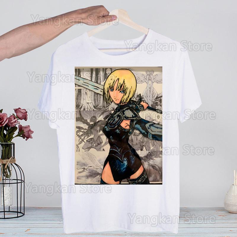Claymore Anime Clare Miria Unisexga Waifu Unisexs Tshirt Cute Printing Shirt Fashion Tshirt For Unisex Casual Tops Short Sleeve Shirt