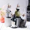 Multiple Styles Resin Chef Statue Cartoon Restaurant Chef Figurine Cook Ornament Home Kitchen Cute Sculpture Tabletop Decors