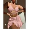 European and American Bikini Sexy Three-Piece Suit Women's Beach Swimsuit Fashion Lace-up Swimsuit
