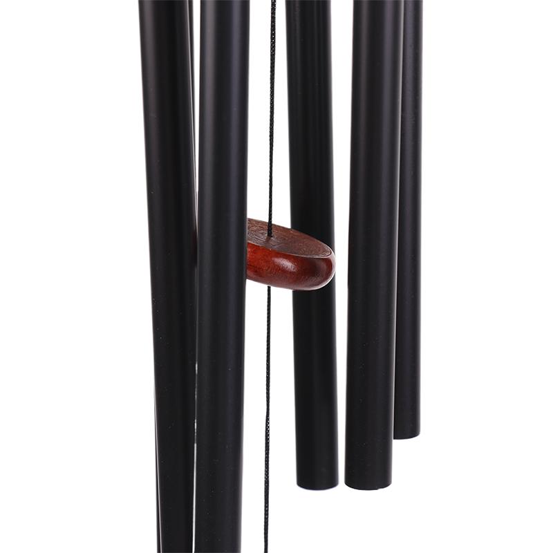 1Pc 6 Tubes Aluminum Pipe Wind Chimes With Hook And Wooden Leaf Hanging Tag Balcony Corridor Decoration Birthday Gift