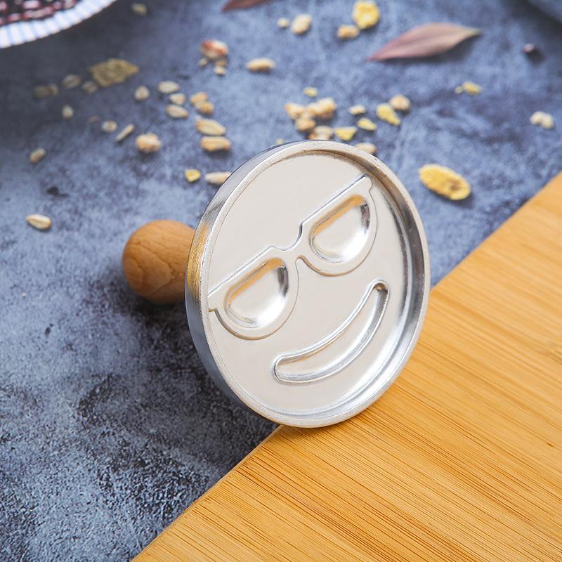 Круглые металлические штампы для печенья, пресс-форма с деревянной ручкой, формочка для печенья, помадки, кондитерских изделий, аксессуары для выпечки, инструмент