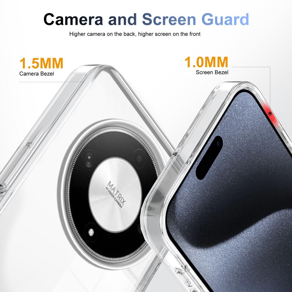 KEYSION Прозрачный чехол для HONOR X9b 5G X9A 5G ТПУ+ПК Противоскользящий HD Прозрачный Ударопрочный Чехол для телефона для Huawei Magic 5 6 Lite 5G