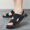 Летние сандалии нового стиля, повседневная мужская обувь, слипоны, кожаные, мягкие, нескользящие, пляжные летние сандалии, шлепанцы, обувь для ходьбы на плоской подошве