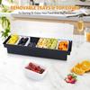 50*16cm Seasoning Box Fruit Veggie Condiment Caddy With Lid Dispenser Tray Plastic Ice Cream Salad Bar Organizer For Restaurant