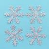 80Pcs 40mm Glitter Silver Snowflake Scrapbooking Applique DIY Crafts Patches Decoration Crafts Ornament Accessories
