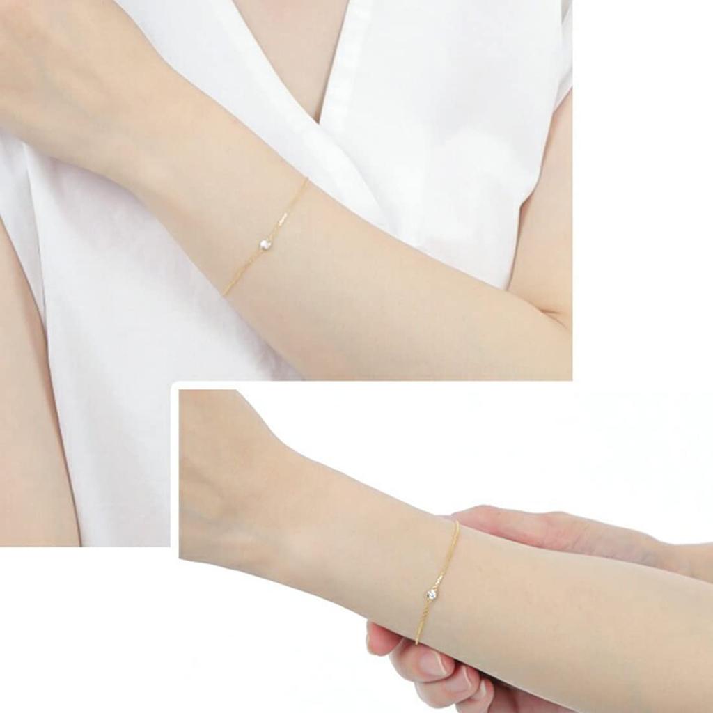 Diamond Lab Moissanite Bracelet for Women, SV925, Popular Yellow Gold with Azuki Chain [Gift Box Set]