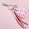 Cute Phone Pendant Fashionable Cow Print Hat Keychain Western Cowboy Hat Shaped Keyring Ornament Bag Charm Decoration
